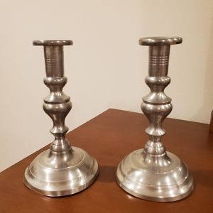7 inch Pewter candlestick holders